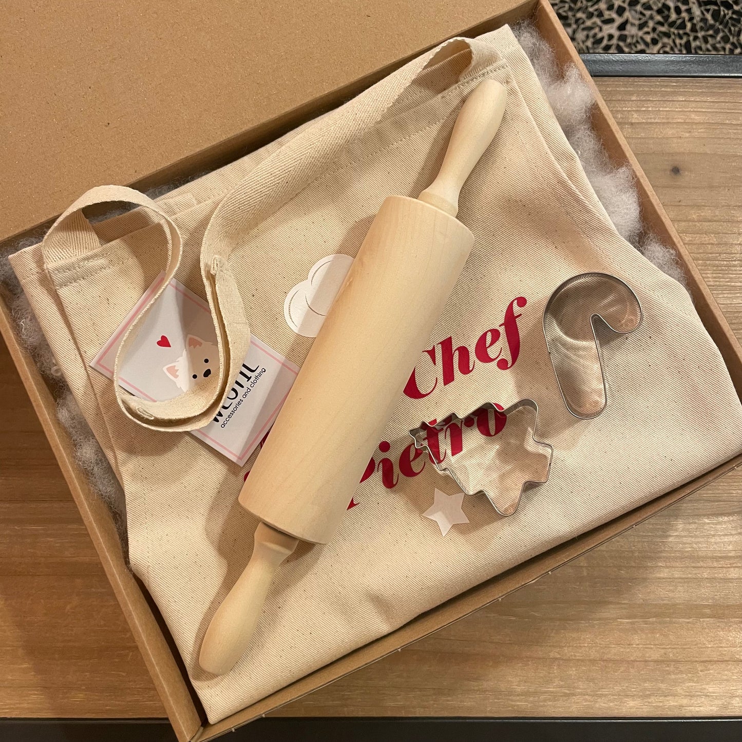 Box grembiule bimbo e kit biscotti