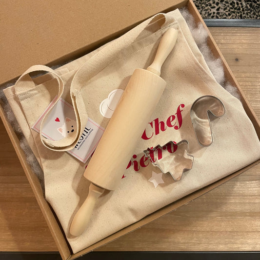 Box grembiule bimbo e kit biscotti